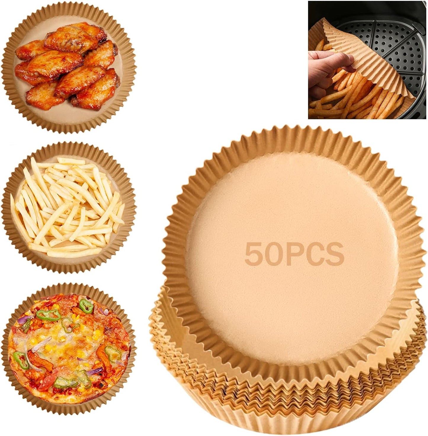 Papel de Horno para Freidora de Aire 16CM*50PCS